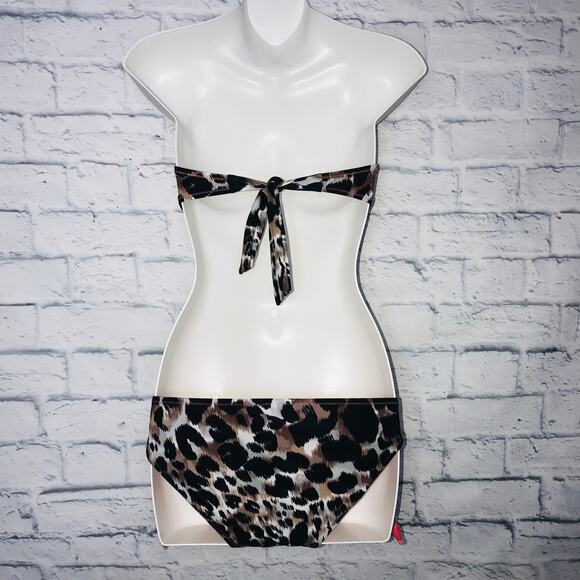 Strapless Animal Print Swim Top w/ Bottom - Picture 5 of 8